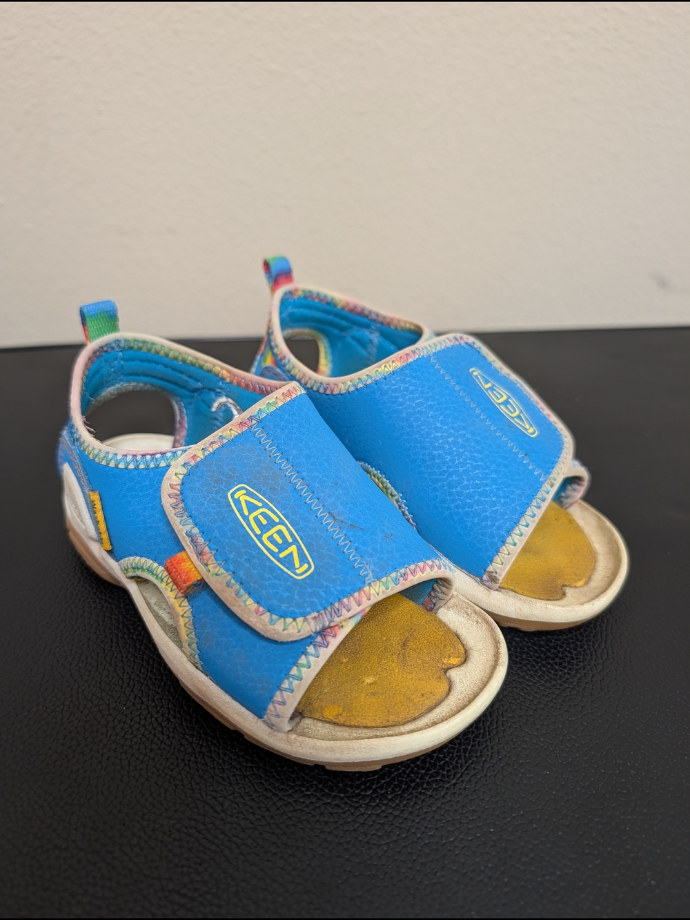 KEEN Toddler Sandals Blue Rainbow Tie Dye Adjustable Velcro Size 7